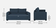 Sigma Fabric 2 Seater Sofa In Light Blue Colour