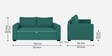 Sigma Fabric 2 Seater Sofa In Sea Green Colour