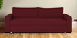 Sigma Fabric 3 Seater Convertible Sofa Cum Bed In Blood Maroon Colour