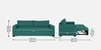 Sigma Fabric 3 Seater Convertible Sofa Cum Bed In Sea Green Colour