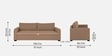 Sigma Fabric 3 Seater Sofa In Cosmic Beige Colour