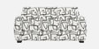  Orion Abstract Linear 2 Seater Upholstered Sofa In White And Black Colour