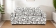  Orion Abstract Linear 2 Seater Upholstered Sofa In White And Black Colour