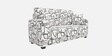  Orion Abstract Linear 2 Seater Upholstered Sofa In White And Black Colour
