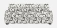  Orion Abstract Linear 3 Seater Upholstered Sofa In White And  Black Colour