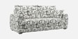  Orion Abstract Linear 3 Seater Upholstered Sofa In White And  Black Colour