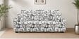  Orion Abstract Linear 3 Seater Upholstered Sofa In White And  Black Colour