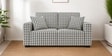  Orion Classic Houndstooth 2 Seater Upholstered Sofa In White And Black Colour