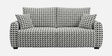  Orion Classic Houndstooth 3 Seater Upholstered Sofa In White And Black Colour