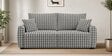  Orion Classic Houndstooth 3 Seater Upholstered Sofa In White And Black Colour
