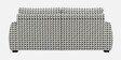  Orion Classic Houndstooth 3 Seater Upholstered Sofa In White And Black Colour