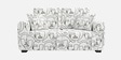   Modern Muse 2 Seater  Upholstered Sofa In White And Black Colour