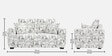   Modern Muse 2 Seater  Upholstered Sofa In White And Black Colour