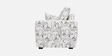  Orion Modern Muse 3 Seater Premium Polyester Upholstered Sofa In White And Black Colour