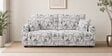  Orion Modern Muse 3 Seater Premium Polyester Upholstered Sofa In White And Black Colour