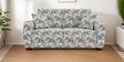  Orion Safari Sketch 2 Seater  Upholstered Sofa In White And Black Colour