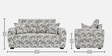  Orion Safari Sketch 2 Seater  Upholstered Sofa In White And Black Colour