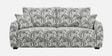  Orion Safari Sketch 3 Seater  Upholstered Sofa In White And Black Colour