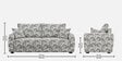  Orion Safari Sketch 3 Seater  Upholstered Sofa In White And Black Colour