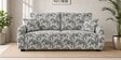  Orion Safari Sketch 3 Seater  Upholstered Sofa In White And Black Colour