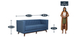 Fermin Fabric 3 Seater Sofa In Blue Colour