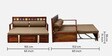 Siramika Sheesham Wood Pull Out Sofa Cum Bed In Honey Oak Finish