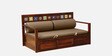 Siramika Sheesham Wood Pull Out Sofa Cum Bed In Honey Oak Finish