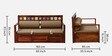 Siramika Sheesham Wood Pull Out Sofa Cum Bed In Honey Oak Finish