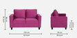Siya Velvet 2 Seater Sofa in Purple Colour