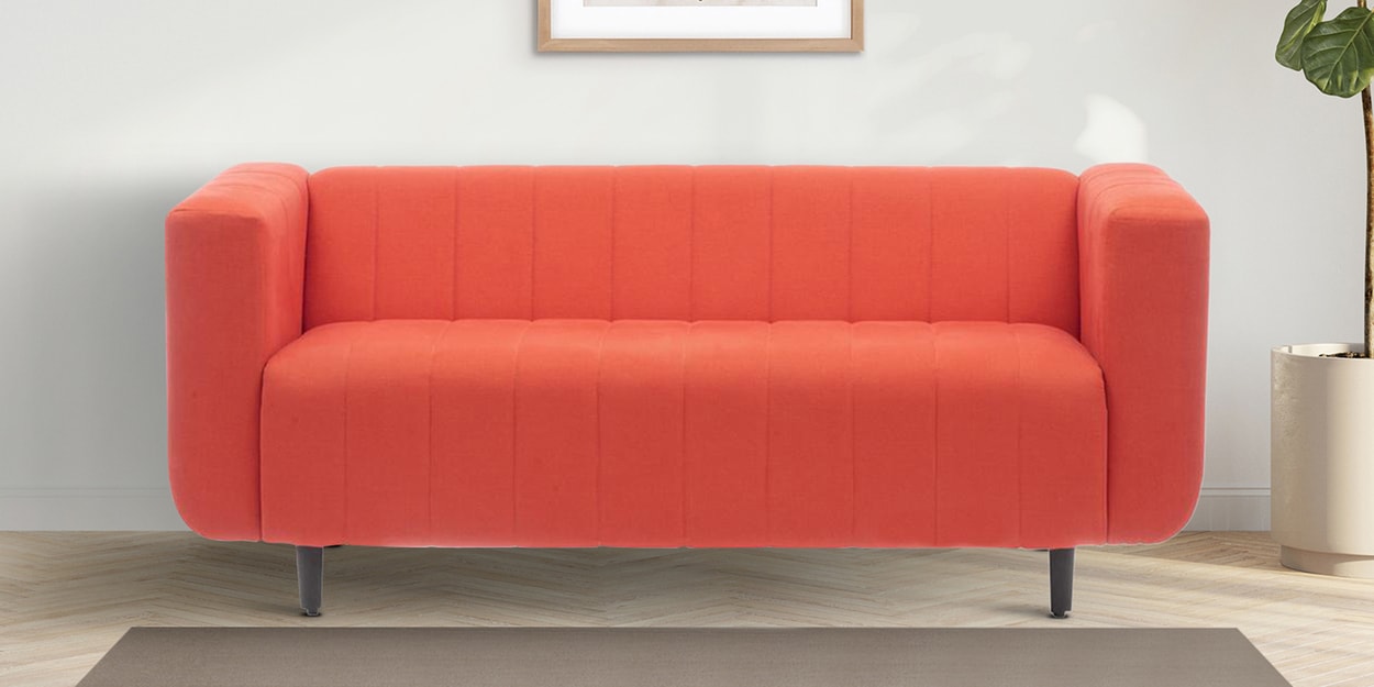 Buy Sicly Fabric 3 Seater Sofa In Terracotta Colour At 19% OFF By ...