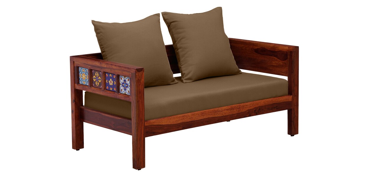 Buy Siramika Solid Wood 2 Seater Sofa In Honey Oak Finish By Mudramark