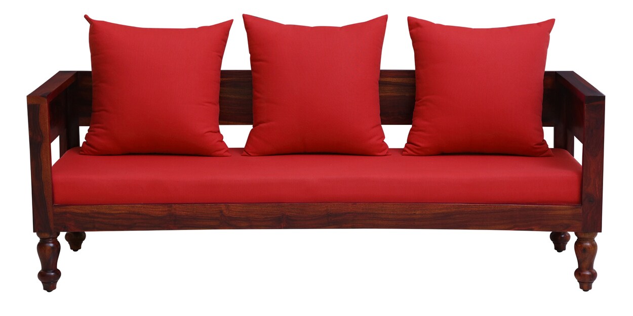 Buy Siramika Sheesham Wood 3 Seater Sofa In Honey Oak Finish Online