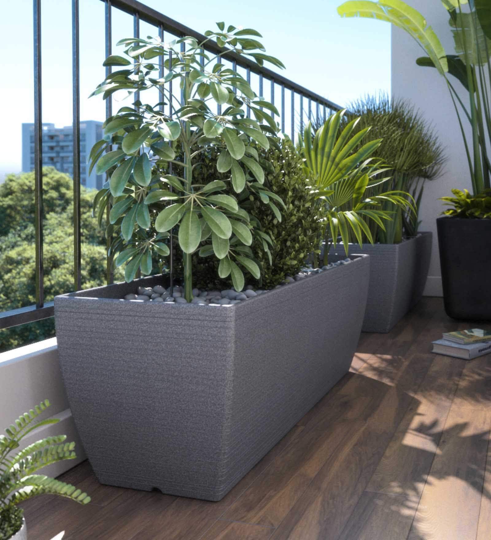Sicilian Grey Polymer Fabi Wide Big Planter