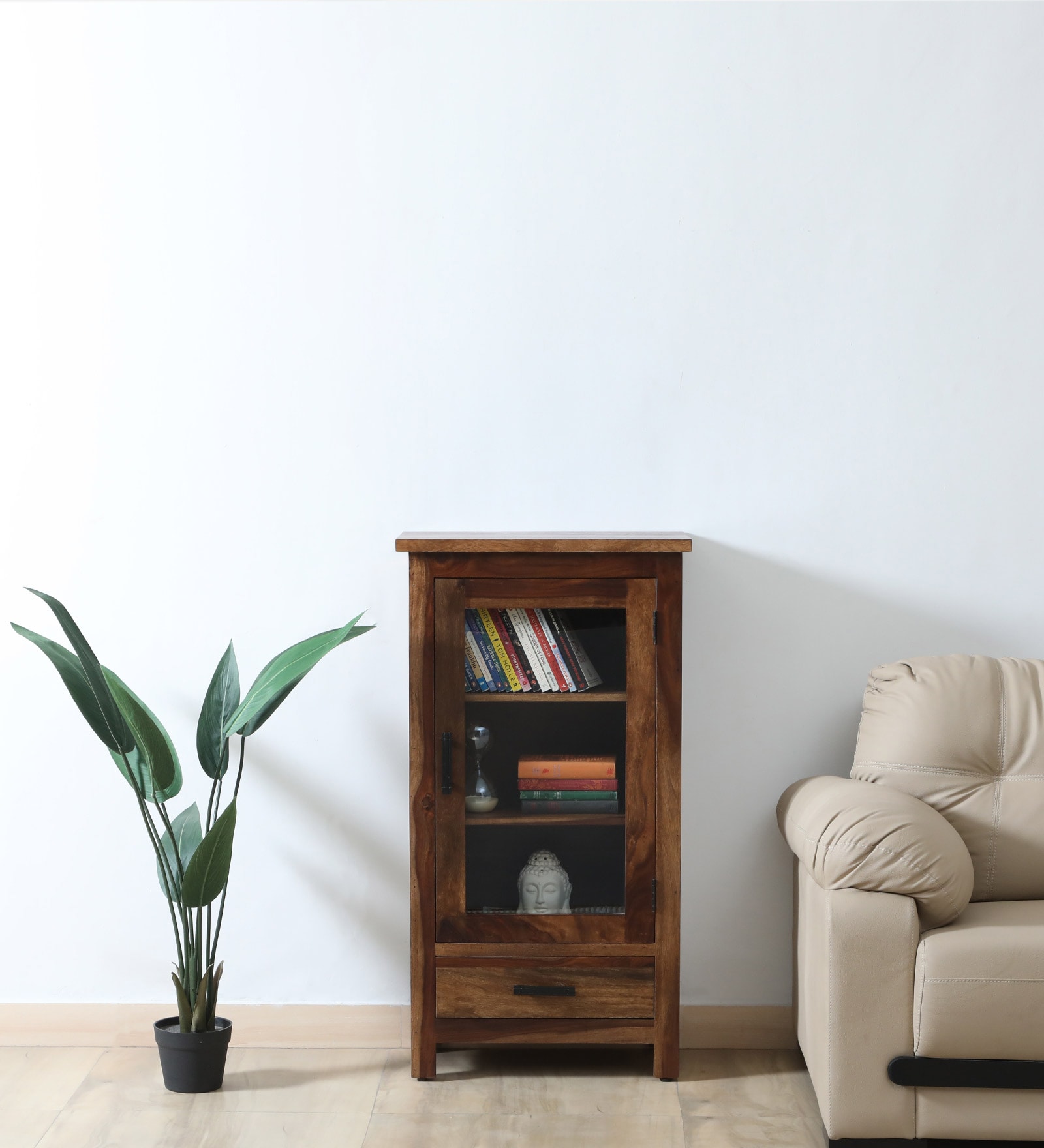 Siena Sheesham Wood Book Case in Provincial Teak Finish