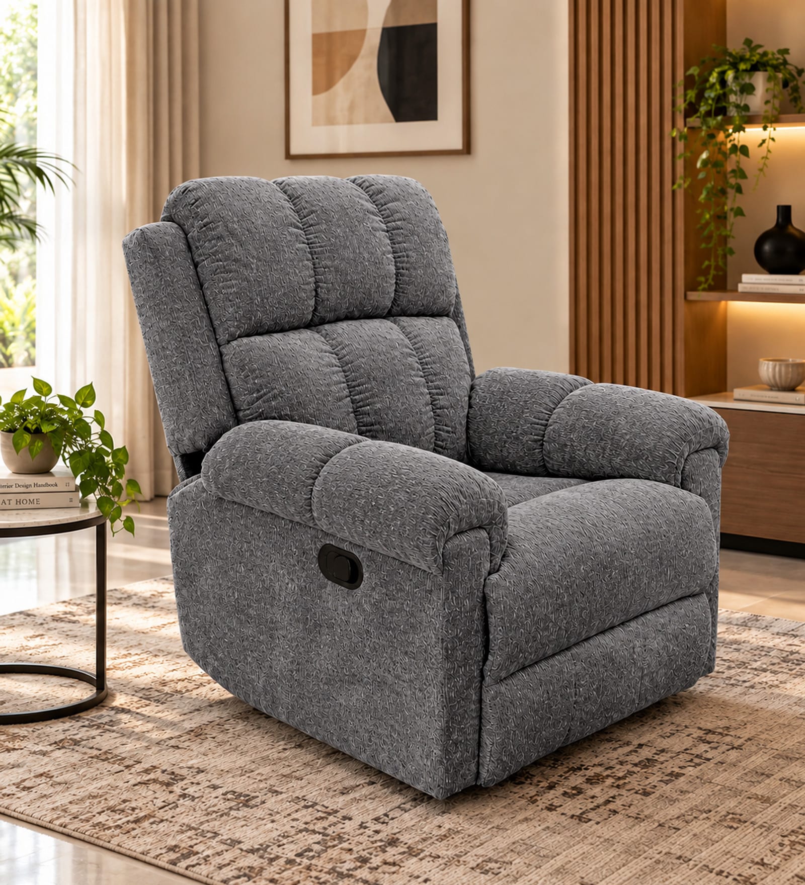 Sieria Upholstered 1 Seater Recliner in Grey Color