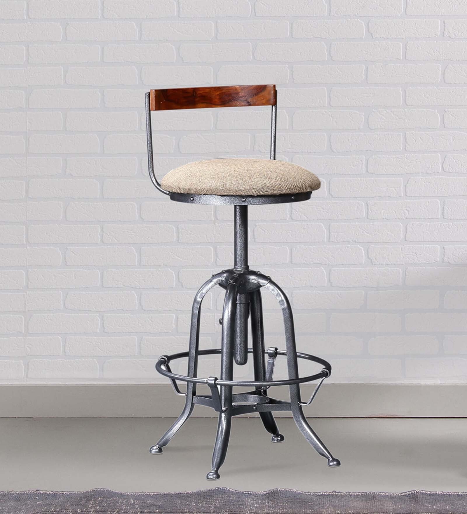 Siglo Bar Chair in Silver Finish