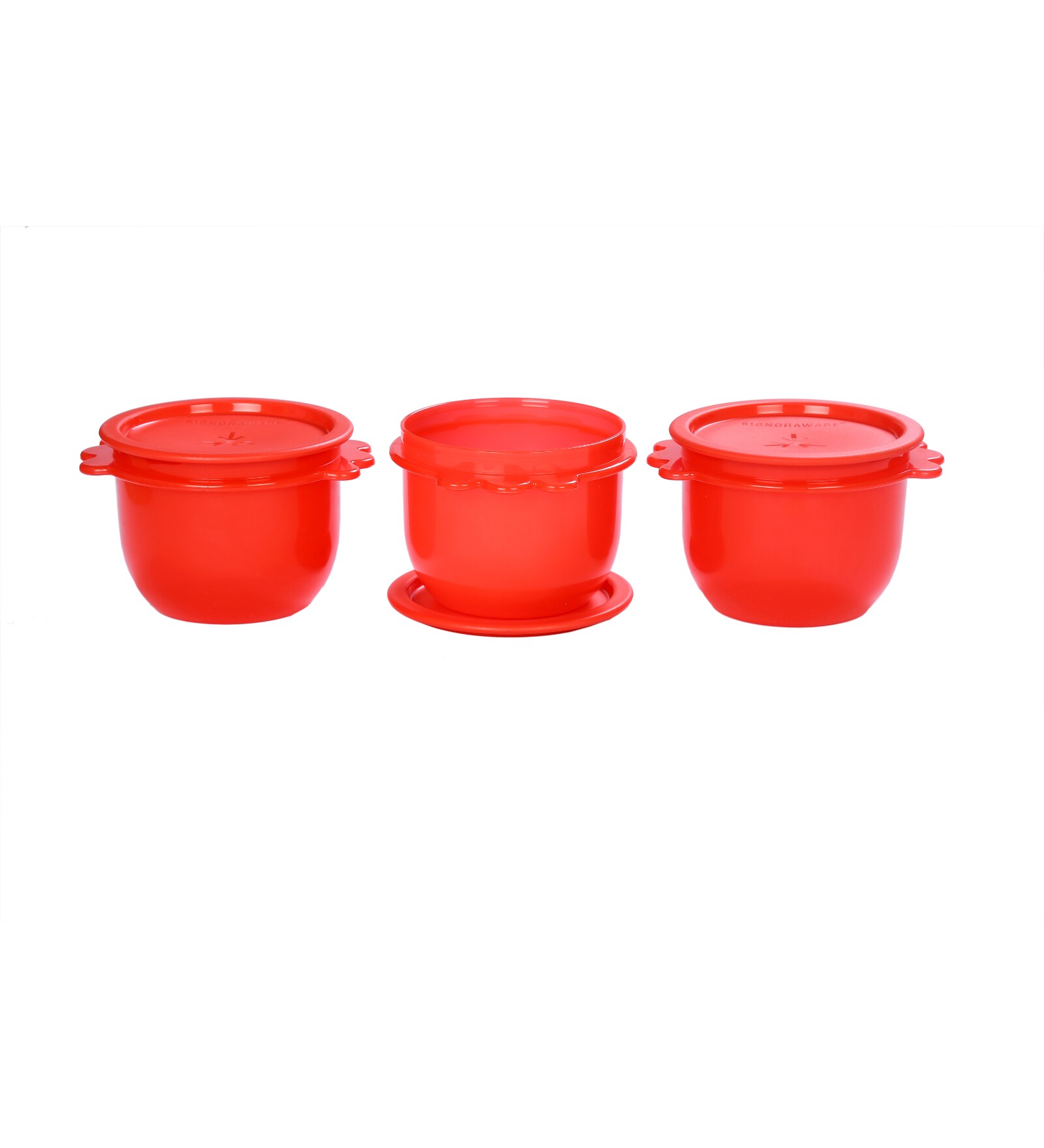 Signoraware 3 Star Red Cylindrical 700 ML (Each) Bowl Container