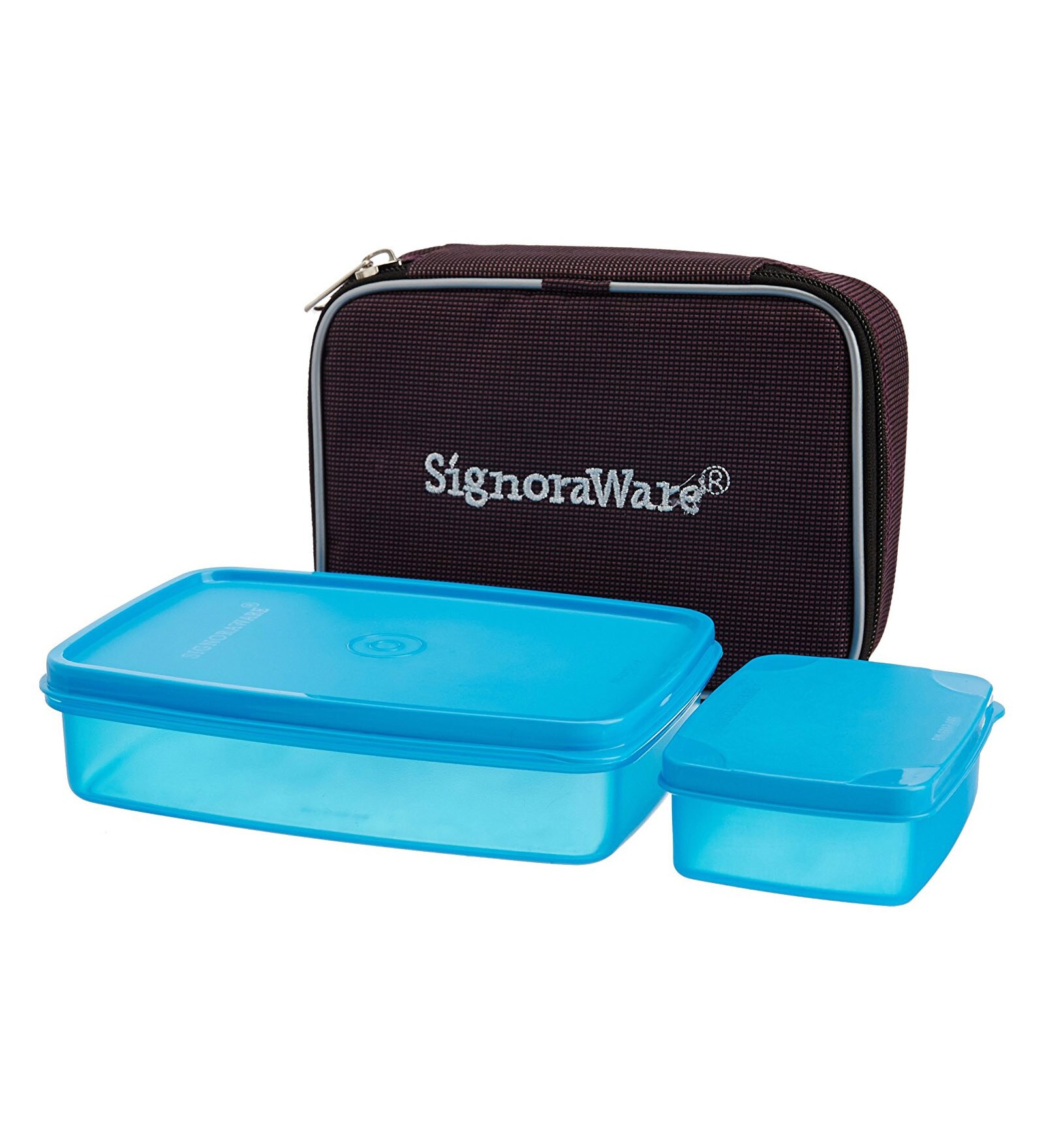 Signoraware Comapt Lunch Box w Bag, Small, Blue