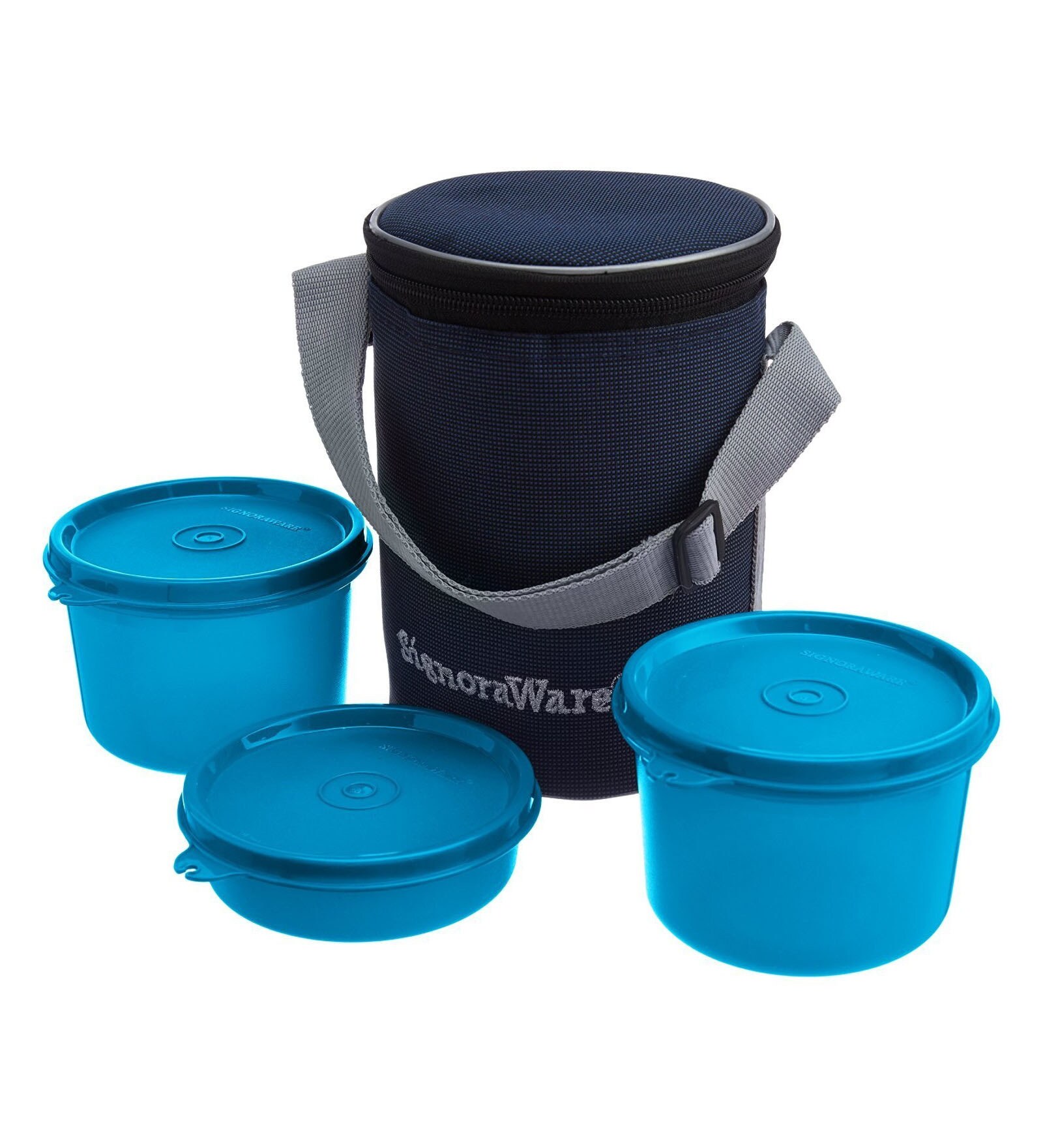 Signoraware Executive Lunch Box, Medium, Blue, Set of 3 Signoraware Executive Lunch Box, Medium, Blue, Set of 3