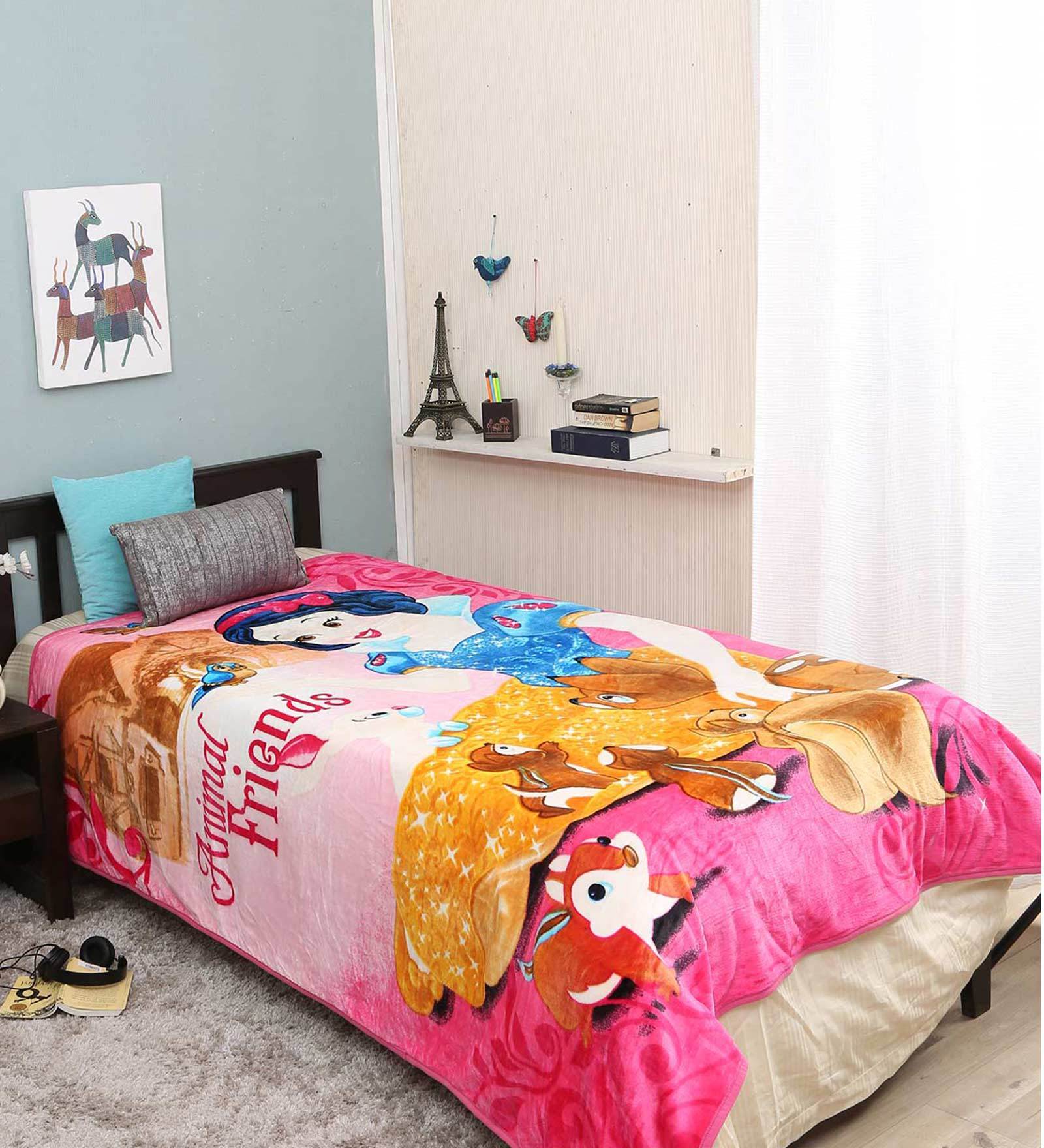 Disney Animal Single Bed Kids Blanket in Multicolour