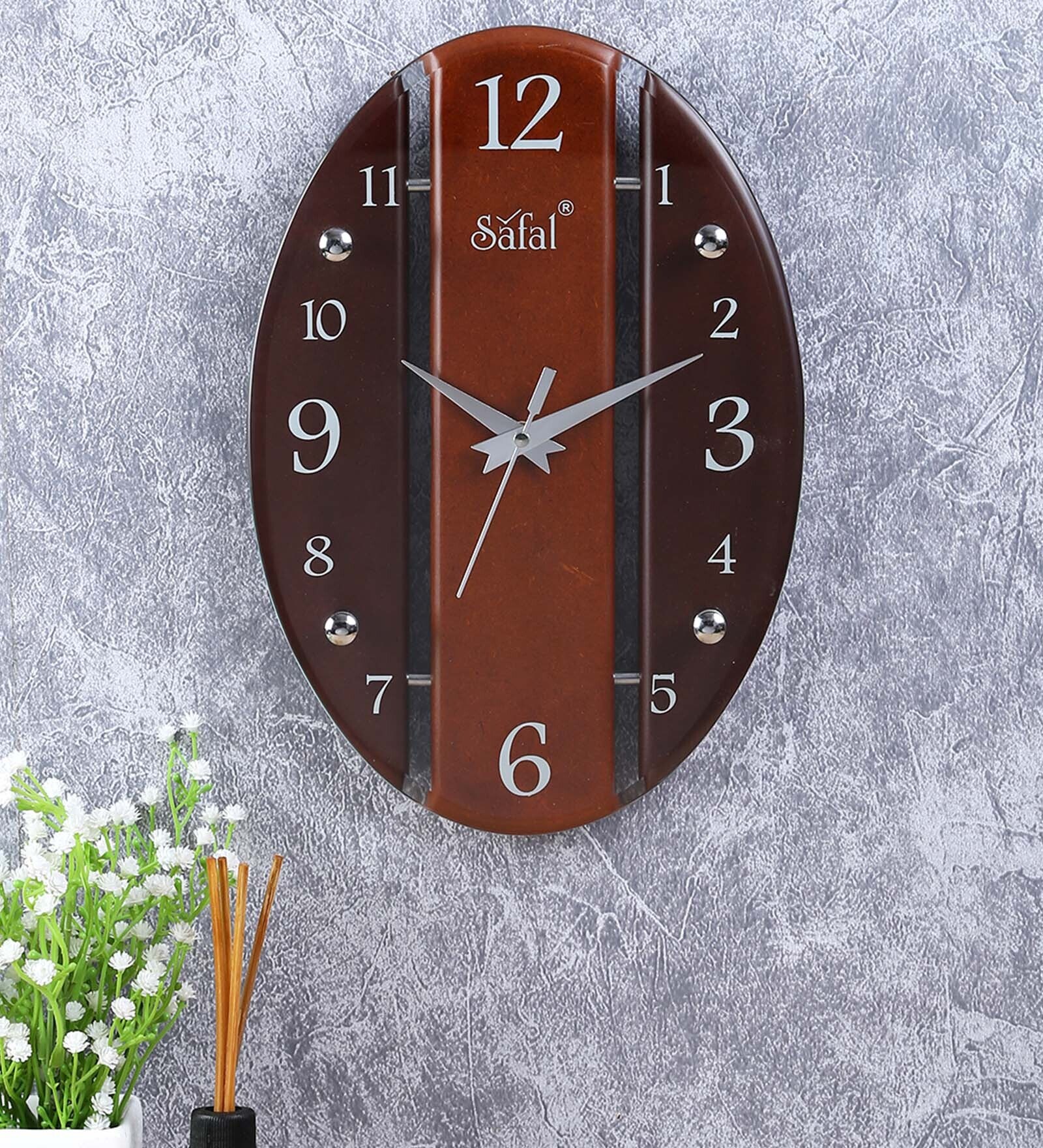 Silent Sweep Mechanism Engineered Wood Wall Clock