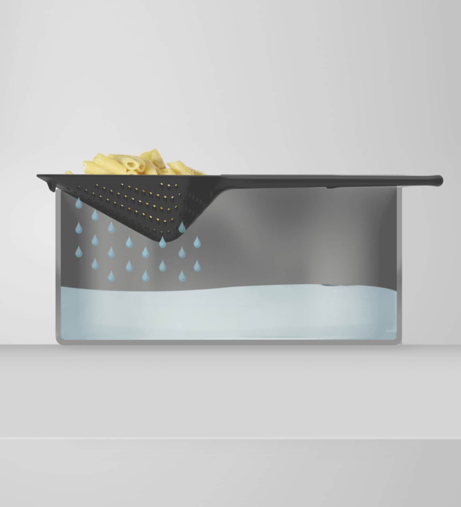 Scoop Plus Grey Silicone Colander