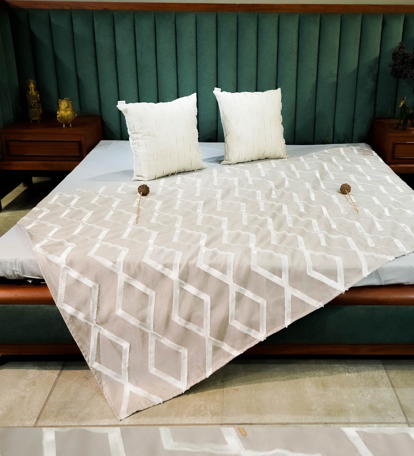 Silver   Upcycled Silk Bed Throws  Collection