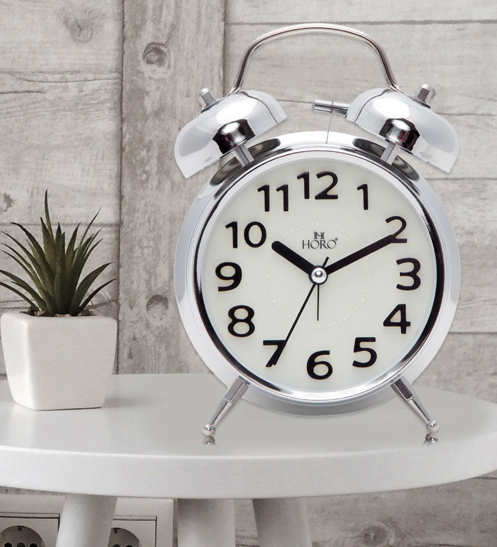 Silver Analog Alarm Clock
