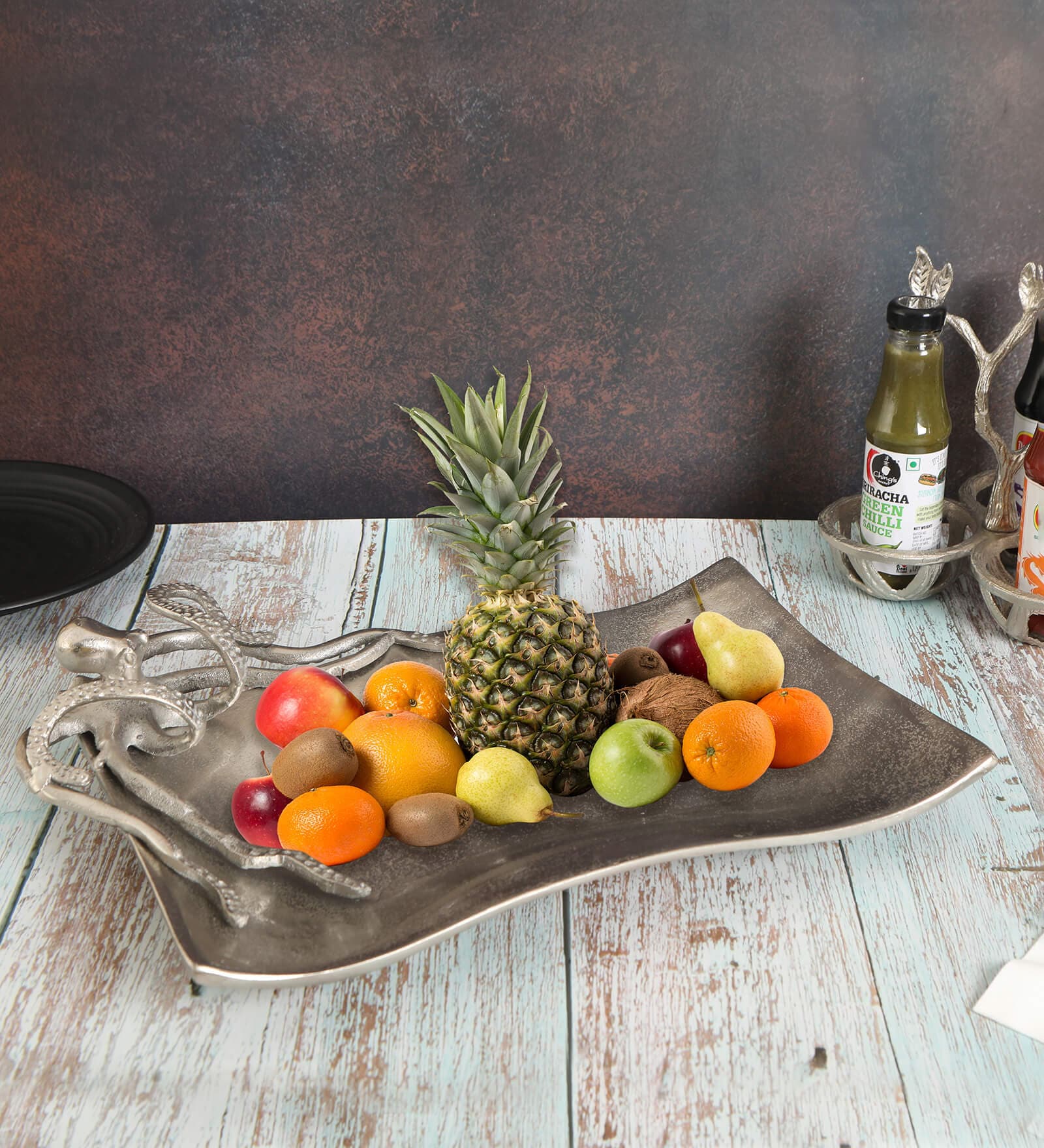 Silver Aluminium 16 Inch Rectangle Appetizer Platters