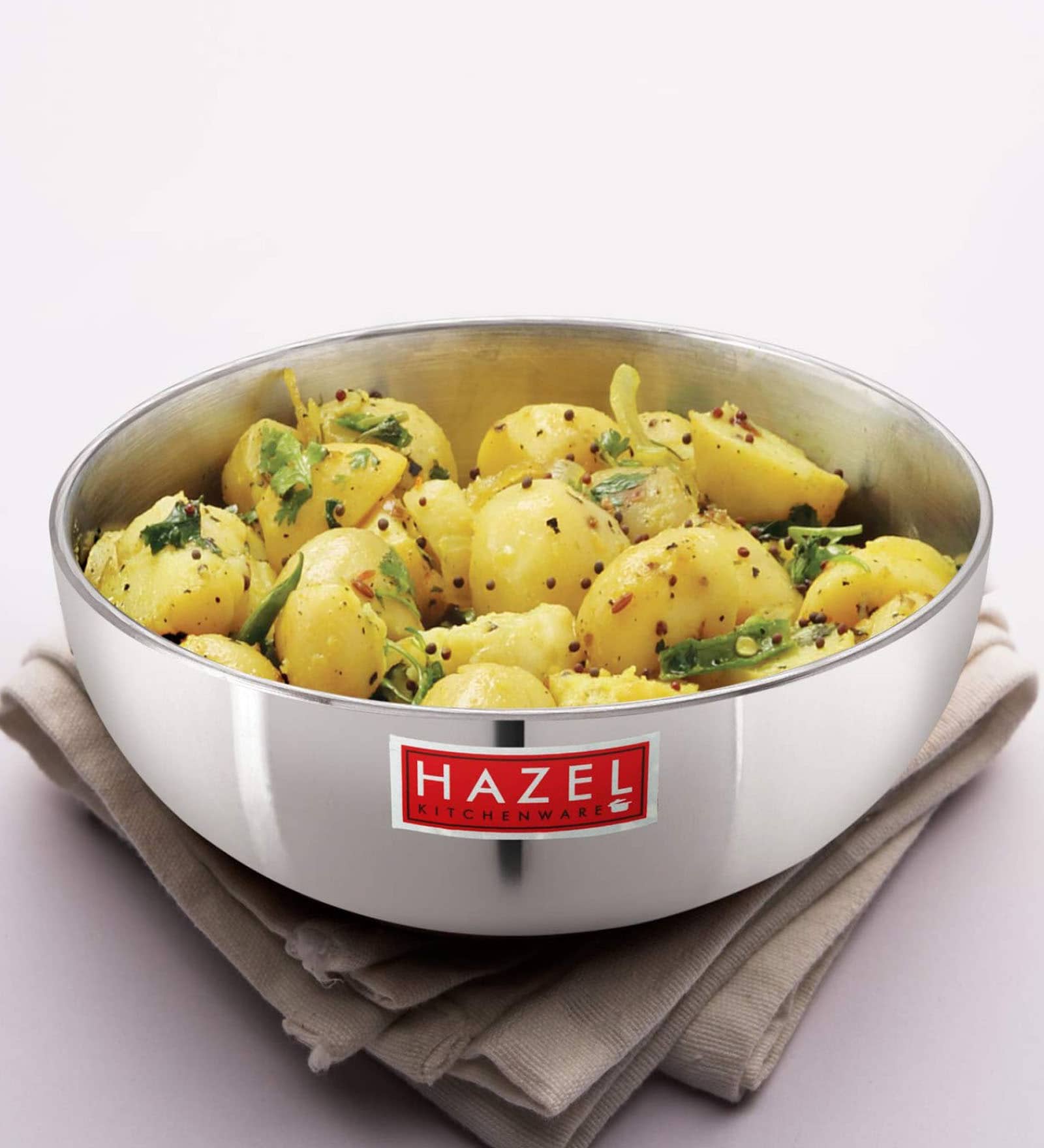Oz 5 Ltrs Induction Friendly Silver Aluminium Kadhai