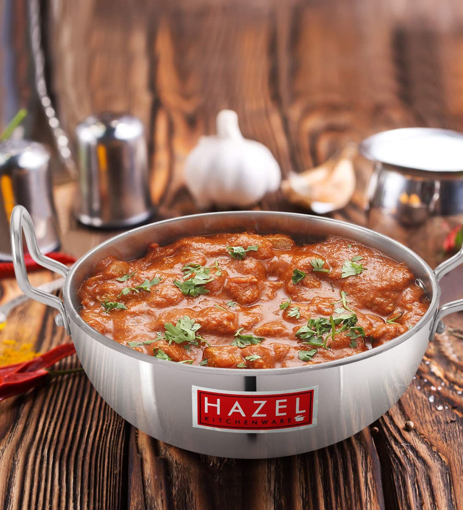 Moe 5 Ltrs Silver Aluminium Kadhai