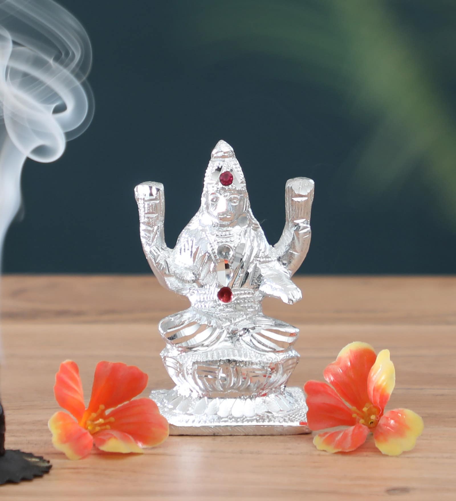 Silver Aluminium Lakshmi Idol