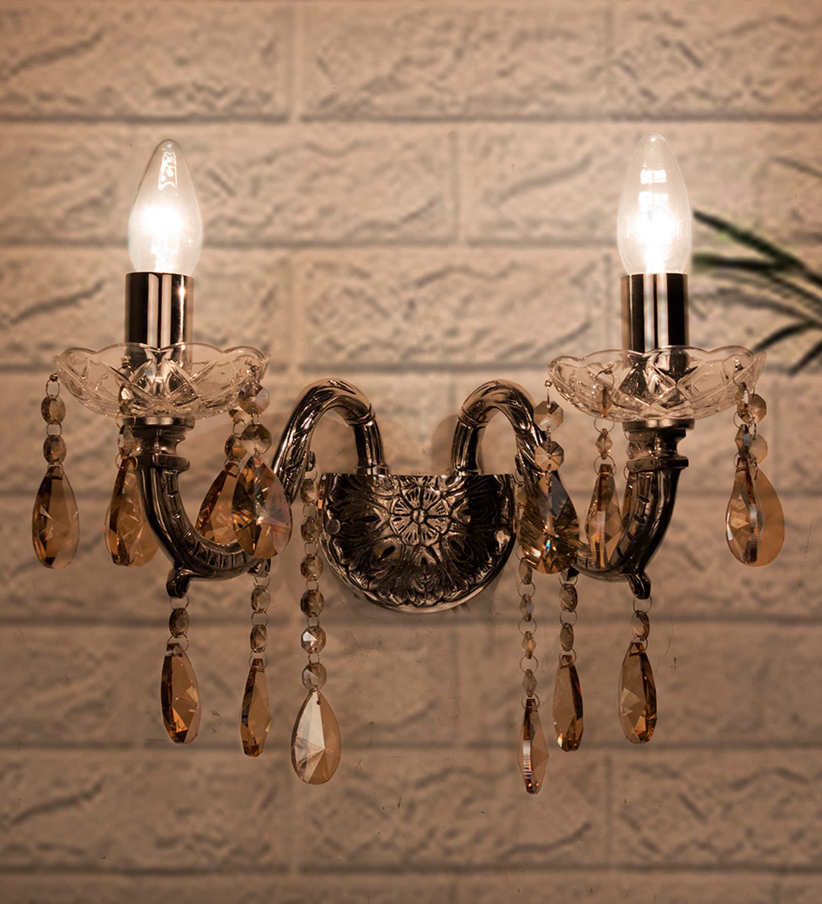 Brass Candle Wall Light (Silver)