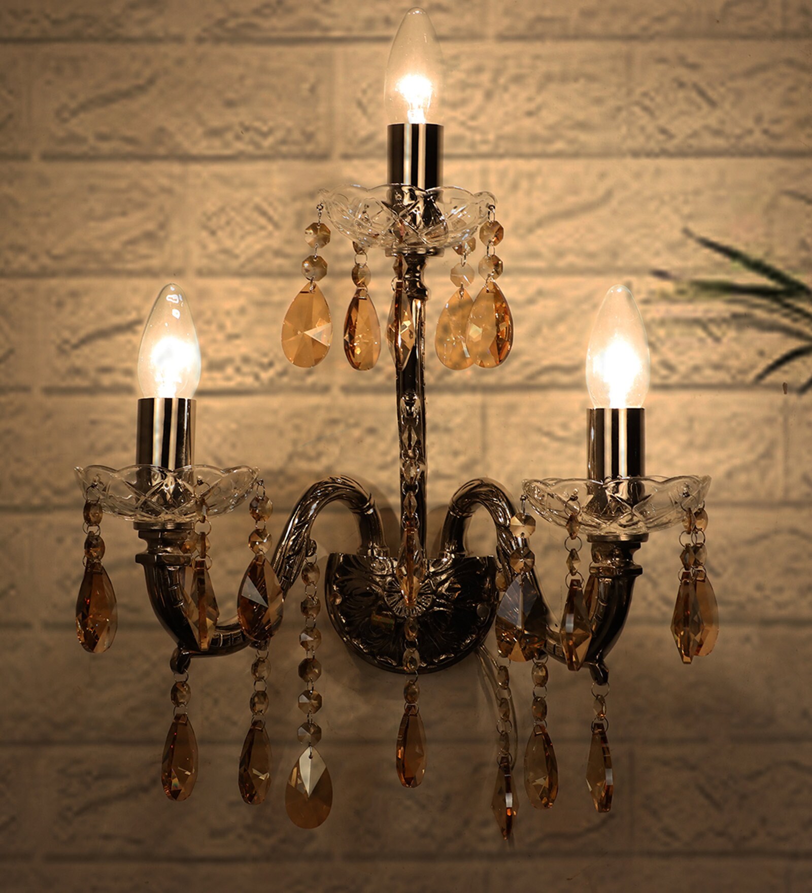 Brass Candle Wall Light (Silver)